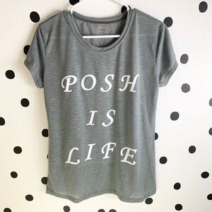 🆕POSH IS LIFE GREY/WHITE SHIRT SIZE L